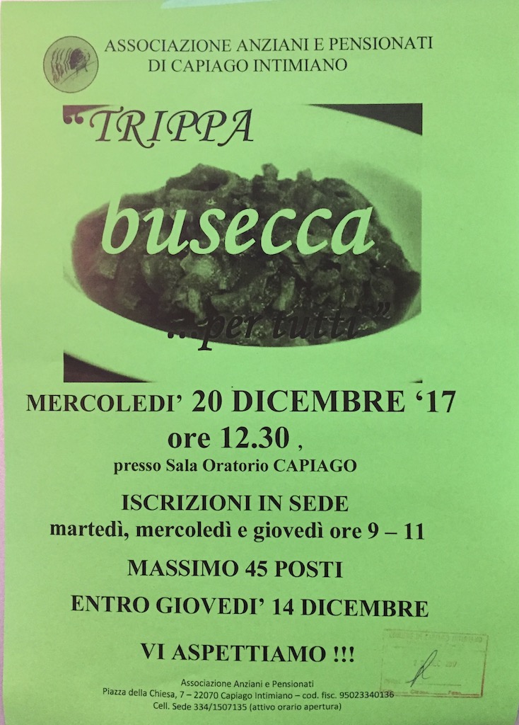 associazione anziani pensionati capiago intimiano locandina pranzo 2018 trippa busecca