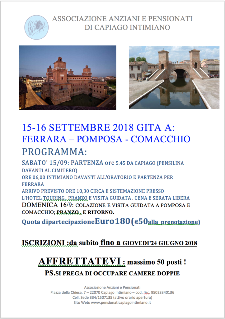 locandina gita ferrara 2018